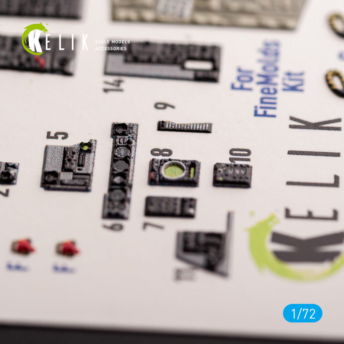 F-4N Phantom. Interior 3D Decals (for Fine Molds Aircraft model kit) Scale 1:72 KeliK K72188
