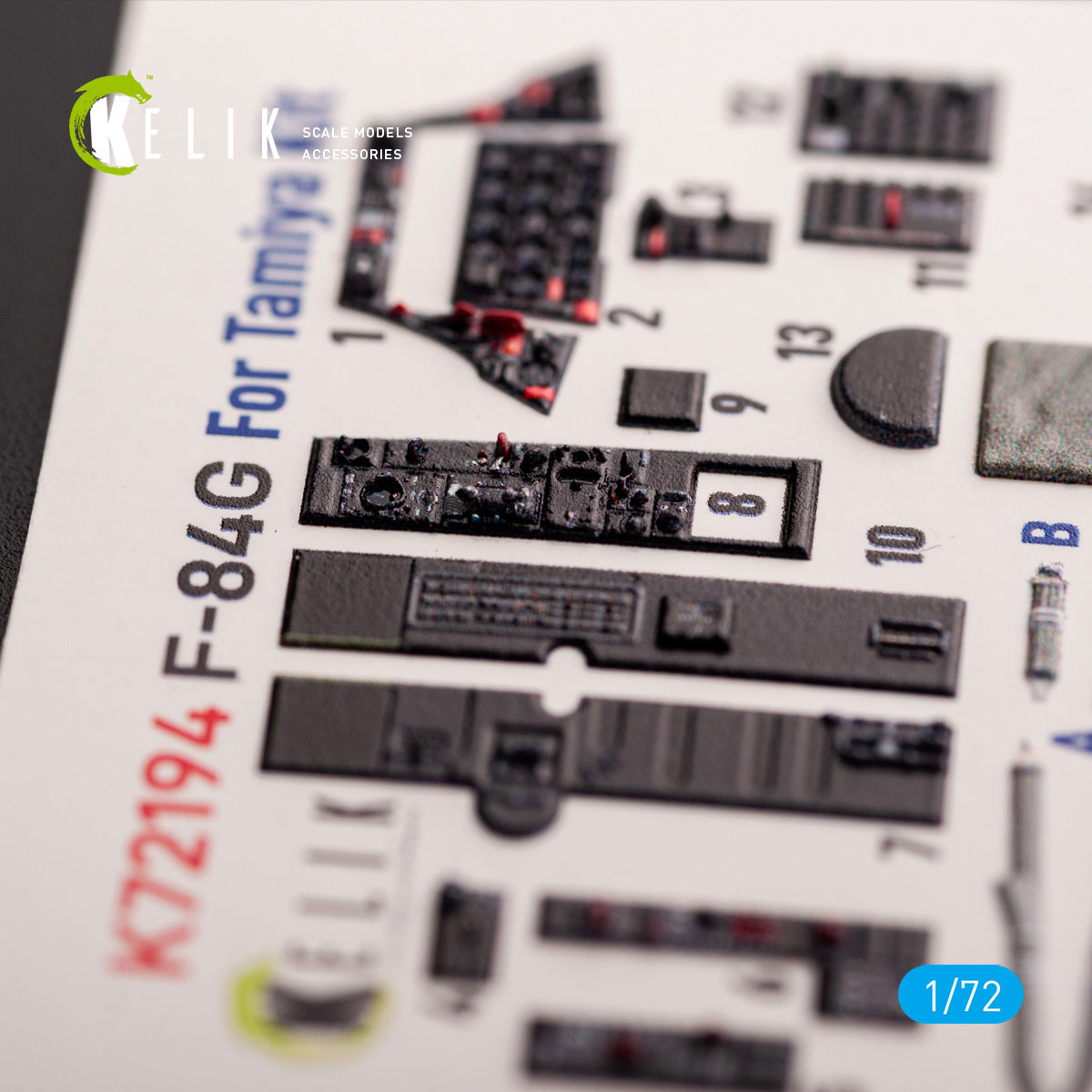 F-84G Thunderjet. Interior 3D Decals (for Tamiya Aircraft model kit) Scale 1:72 KeliK K72194