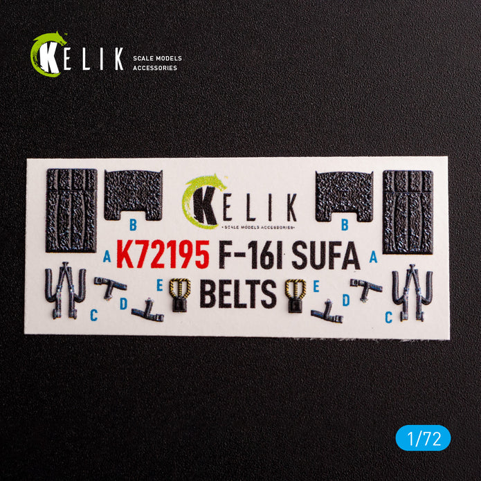 F-16I. Interior 3D Decals (for Hasegawa Aircraft model kit) Scale 1:72 KeliK K72195