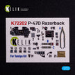 Republic P-47D Thunderbolt. Interior 3D Decals (for Tamiya Aircraft model kit) Scale 1:72 KeliK K72202