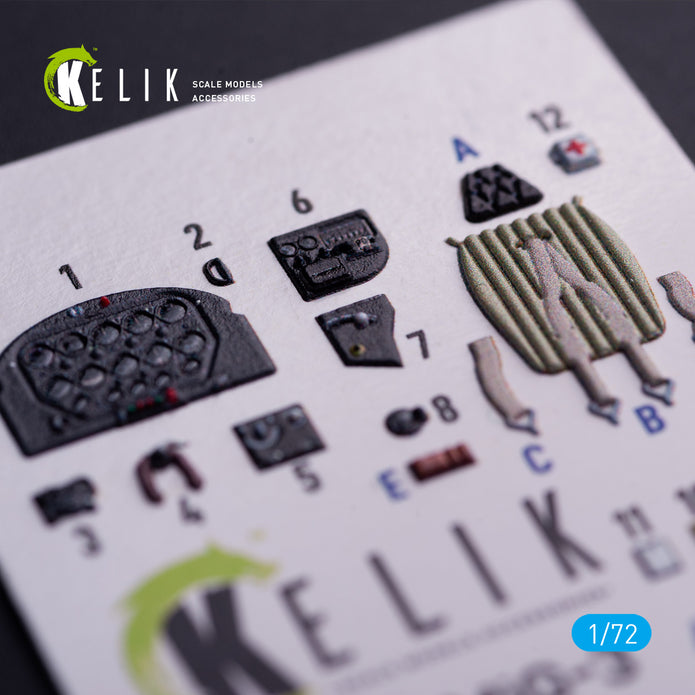 MiG-3. Interior 3D Decals (for Armory Aircraft model kit) Scale 1:72 KeliK K72207