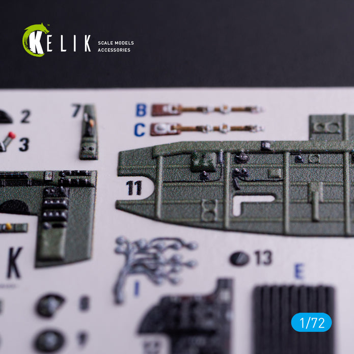 Bristol Bleninheim Mk.1. Interior 3D Decals (for Airfix Aircraft model kit) Scale 1:72 KeliK K72209