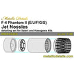 McDonnell Douglas F-4 Phantom II (E/J/F/G/S), Jet Nozzels Detailing set (3D-Printed) Scale 1:48 (Recommended for kit: Italeri, Hasegawa) Metallic Details MDR48268 - For Model Aircraft Kits