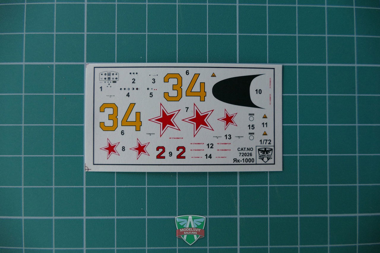 Modelsvit 72026 Plastic model aicraft kit Scale 1:72 Yak-1000