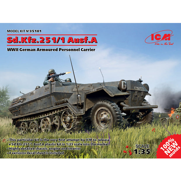 ICM 35101 model kit 1:35 German armored personnel carrier SdKfz251/1 Ausf.A WWII