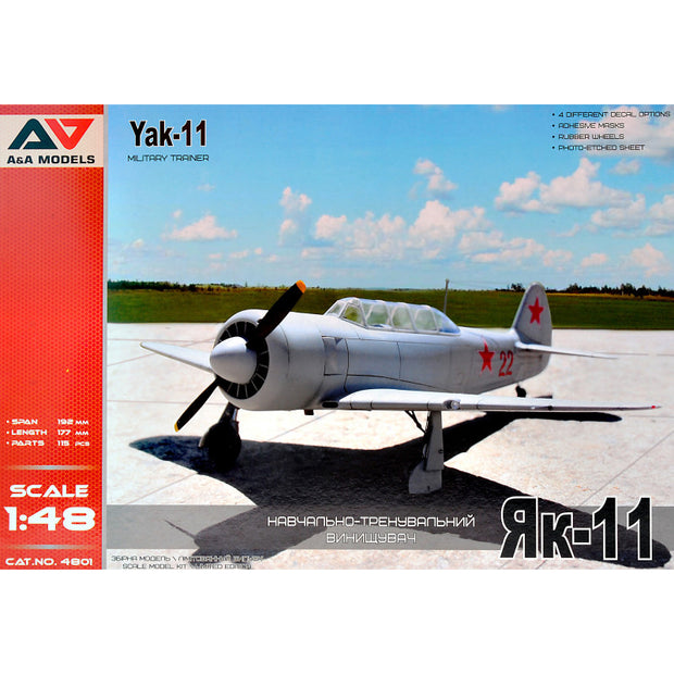 Yakovlev Yak-11 Military Trainer, Aircraft Model Kit Scale 1:48 A&A Models AAM4801