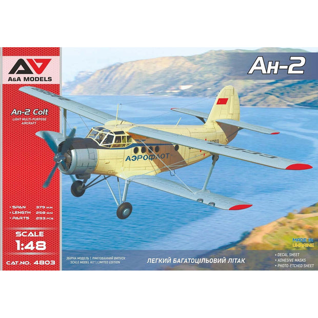 Antonov An-2 Colt Biplane Light Multi Purpose Model Kit Aircraft Scale 1:48 A&A Models AAM4803