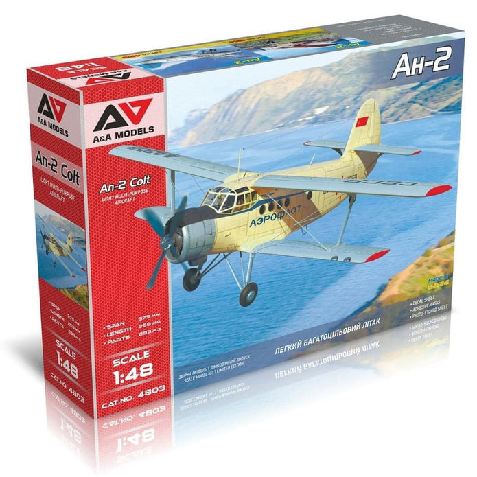 Antonov An-2 Colt Biplane Light Multi Purpose Model Kit Aircraft Scale 1:48 A&A Models AAM4803