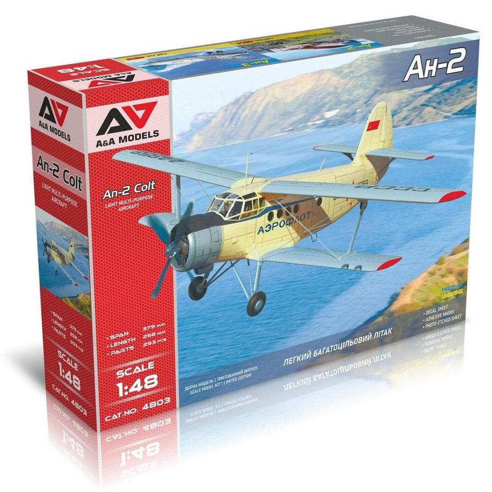 Antonov An-2 Colt Biplane Light Multi Purpose Model Kit Aircraft Scale 1:48 A&A Models AAM4803