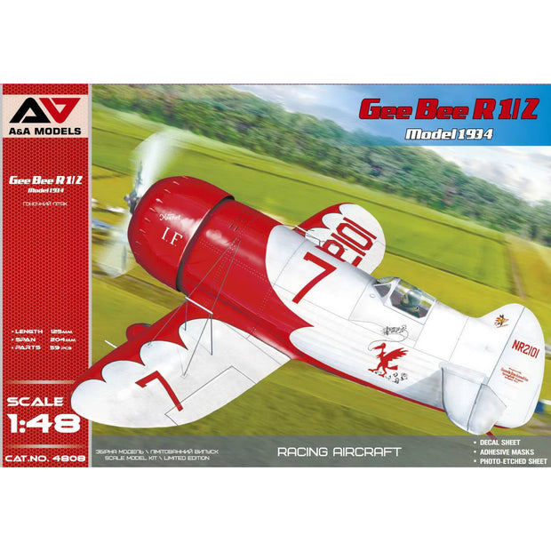 Gee Bee R1/2 Model 1934 Plastic Model Aicraft Kit Scale 1:48 A&A Models AAM4808