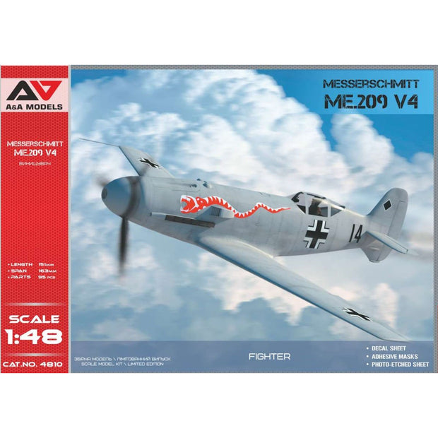 Messerschmitt Me,209 V-4 Plastic Model Aicraft Kit Scale 1:48 A&A Models AAM4810