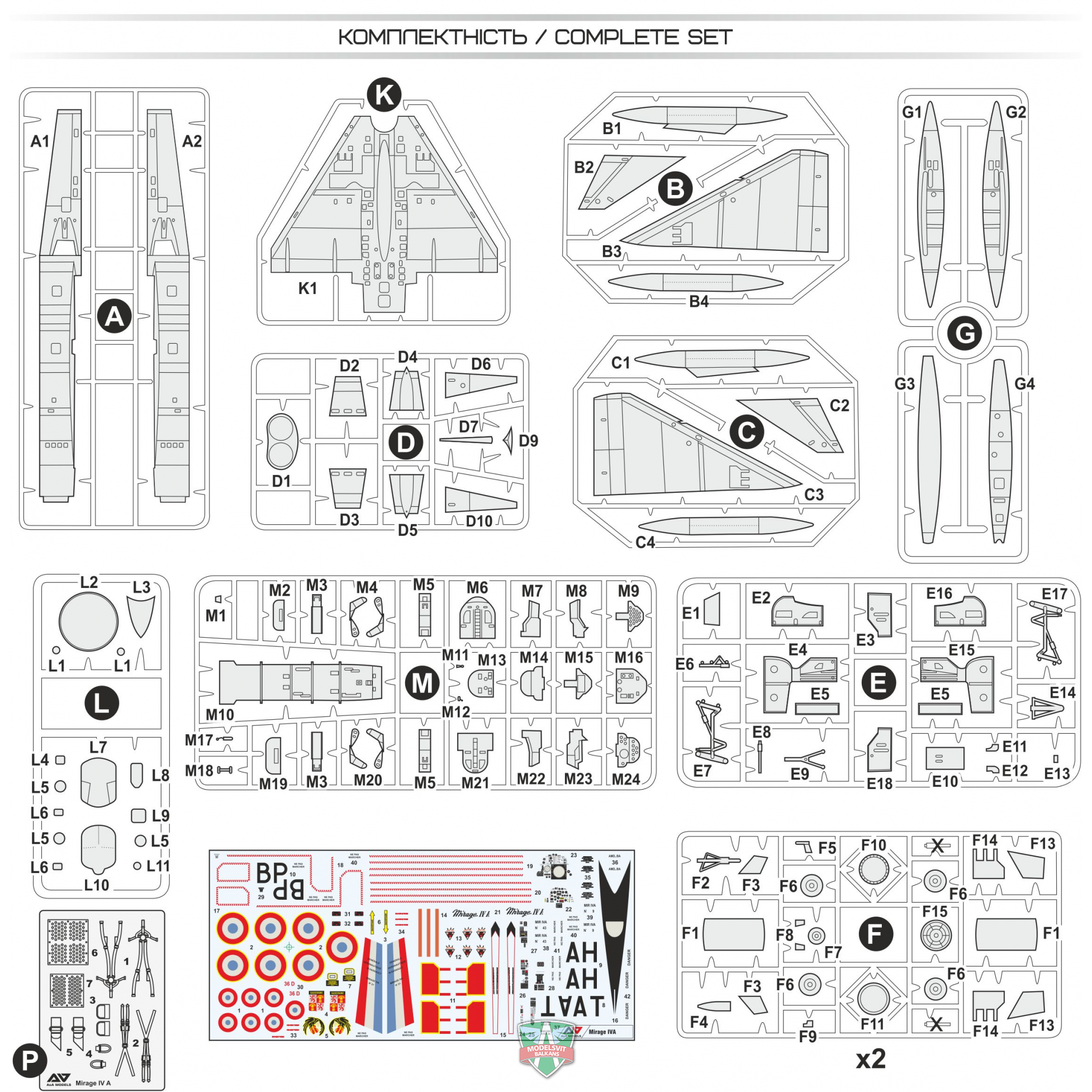 Dassault Mirage IV A Strategic bomber Model Aircraft Kit Scale 1:72 A&A Models AAM7204