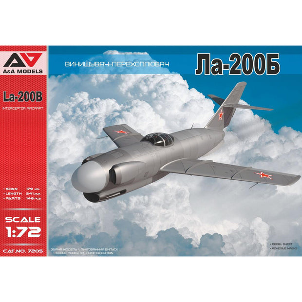 Lavochkin LA-200B All-weather experimental interceptor Aircraft Models Kit Scale 1:72 A&A Models AAM7205