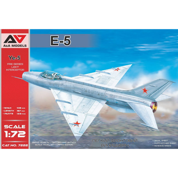 Ye-5 / E-5 Pre-series Interceptor, Preseries Light Interceptor Aircraft Model Kit Scale 1:72 A&A Models AAM7222