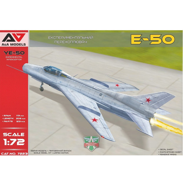 MiG Ye-50 experimental interceptor with rocket engine Aircraft Model Kit Scale 1:72 A&A Models AAM7223