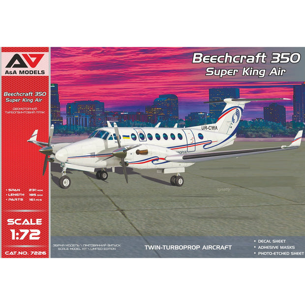 Beechcraft 350 Super King Air Model Kit Aircraft Scale 1:72 A&A Models AAM7226