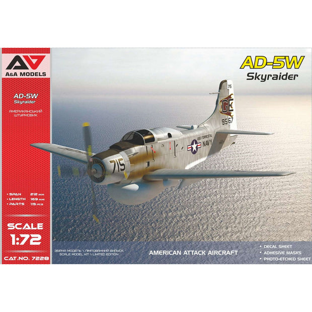 Douglas AD-5W Skyraider Attack Aircraft Model Kit Scale 1:72 A&A Models AAM7228