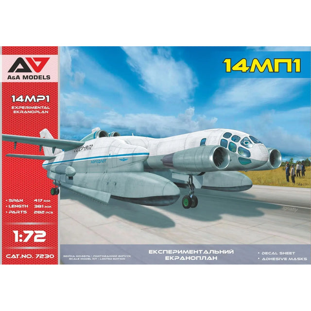 14MP1 Experimental Ekranoplan Model Kit Model Kit Aircraft Scale 1:72 A&A Models AAM7230