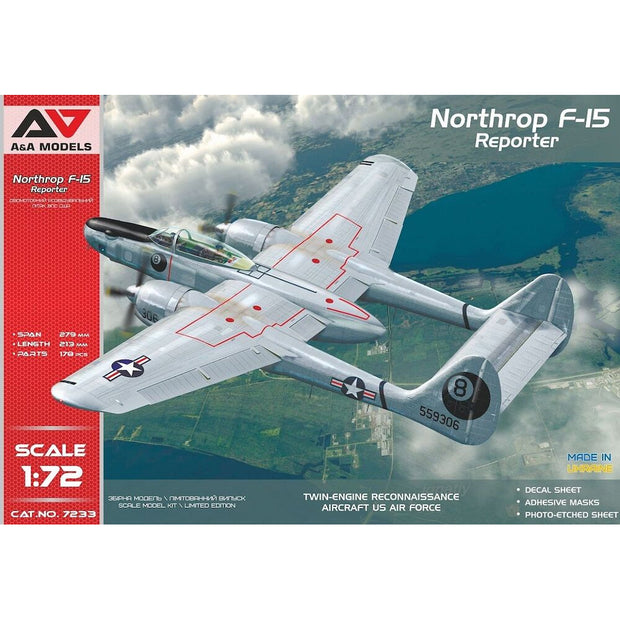 Northrop F 15a Reporter Aircraft Models Kit Scale 1:72 A&A Models AAM7233