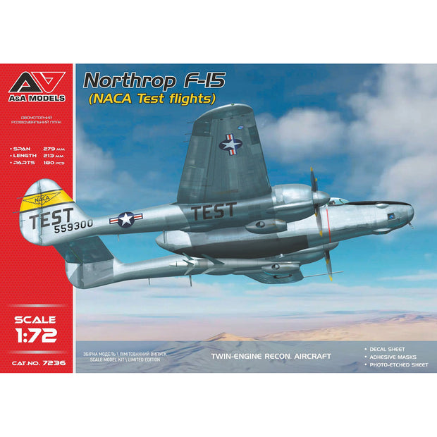 Northrop F-15 (NACA Test Flights) Model Kit Aircraft Scale 1:72 A&A Models AAM7236