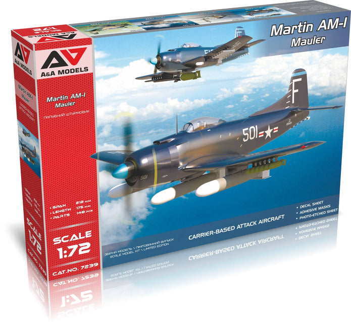 Martin AM-1 Mauler attack aircraft Late ver Model Aircraft Kit Scale 1:72 A&A Models AAM7239