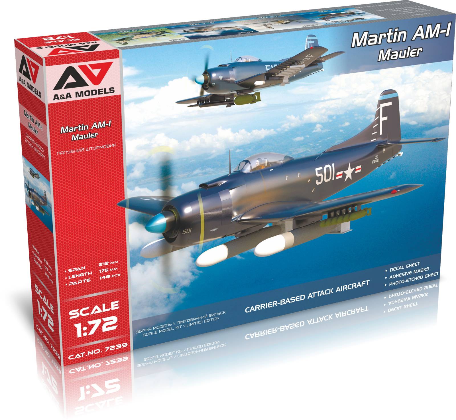 Martin AM-1 Mauler attack aircraft Late ver Model Aircraft Kit Scale 1:72 A&A Models AAM7239