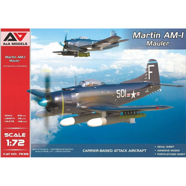 Martin AM-1 Mauler attack aircraft Late ver Model Aircraft Kit Scale 1:72 A&A Models AAM7239