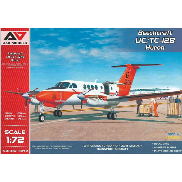Beechcraft Uc Tc 12b Huron U,s, Navy U,s, Marine Corp Model Kit Aircraft Scale 1:72 A&A Models AAM7240