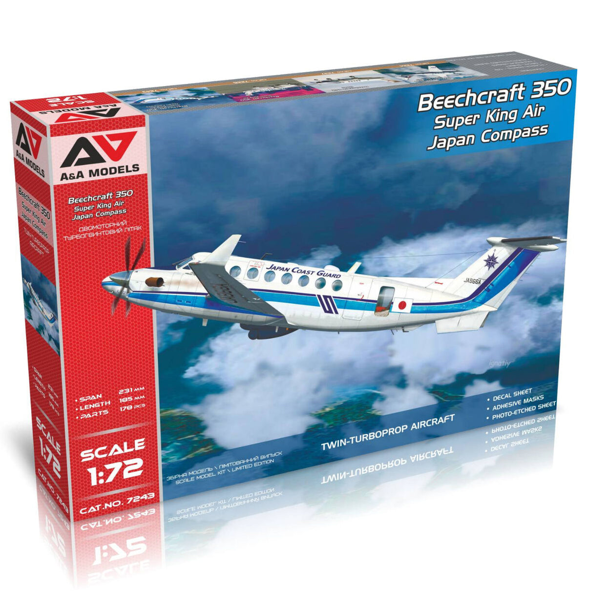 Beechcraft 350 Super King Air Japan Coast Guard Aircraft Models Kit Scale 1:72 A&A Models AAM7243