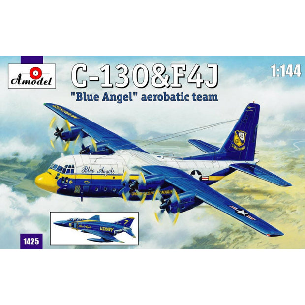 C-130&F4J 'Blue Angel' Aerobatic team Scale 1:144 Amodel AMO1425 Scale Airplane Model Kit