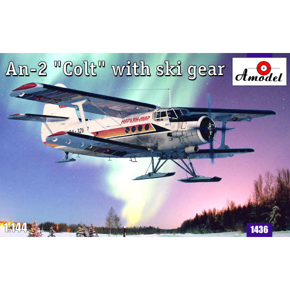An-2 «Colt» with ski gear Scale 1:144 Amodel AMO1436 Plastic Airplane Model Kit