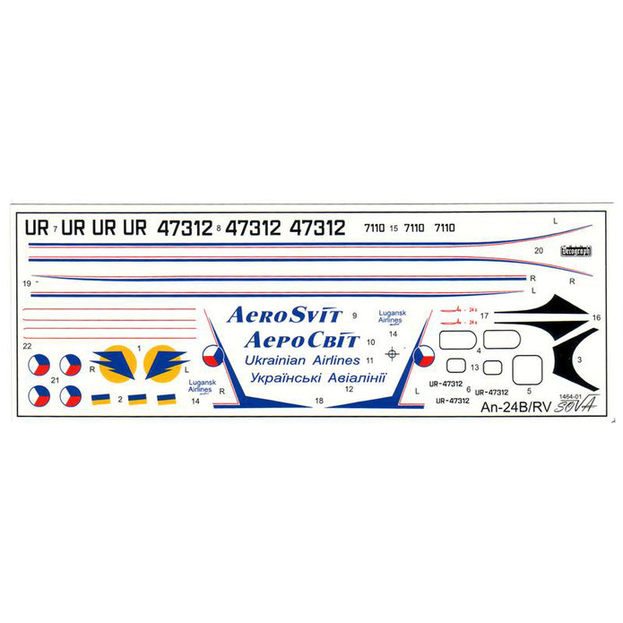Antonov An-24B/RV Scale 1:144 Amodel AMO1464-01 Plastic Airplane Model Kit