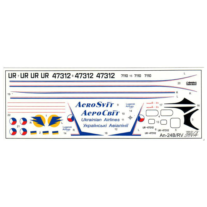 Antonov An-24B/RV Scale 1:144 Amodel AMO1464-01 Plastic Airplane Model Kit