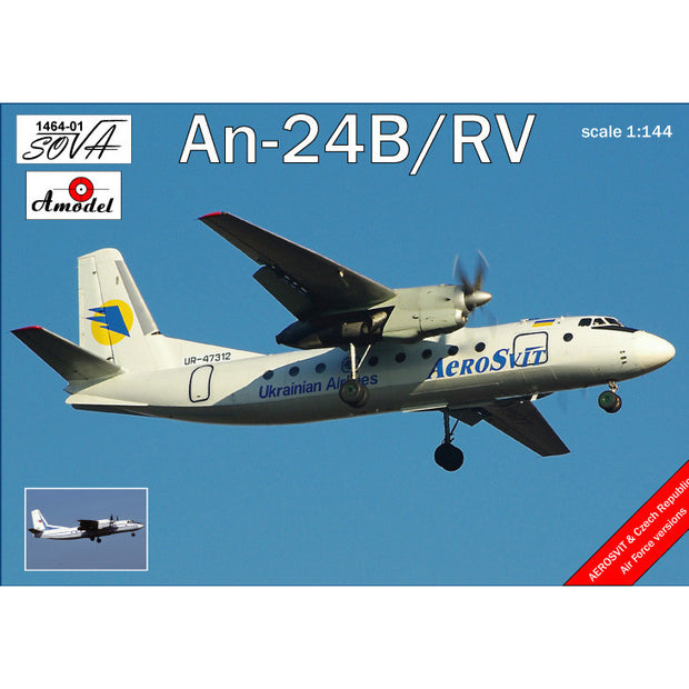 Antonov An-24B/RV Scale 1:144 Amodel AMO1464-01 Plastic Airplane Model Kit
