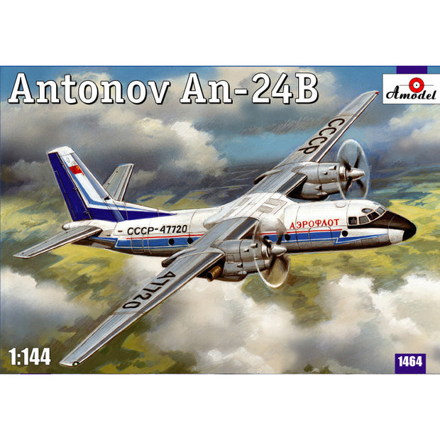 Antonov An-24B passenger airliner Scale 1:144 Amodel AMO1464 Plastic Airplane Model Kit