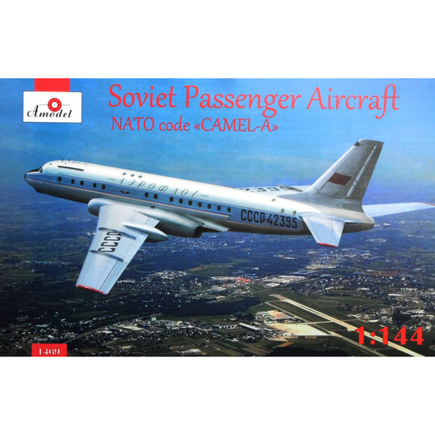 Tupolev Tu-104 airliner, Aeroflot, kit1 Scale 1:144 Amodel AMO1469 Plastic Airplane Model Kit