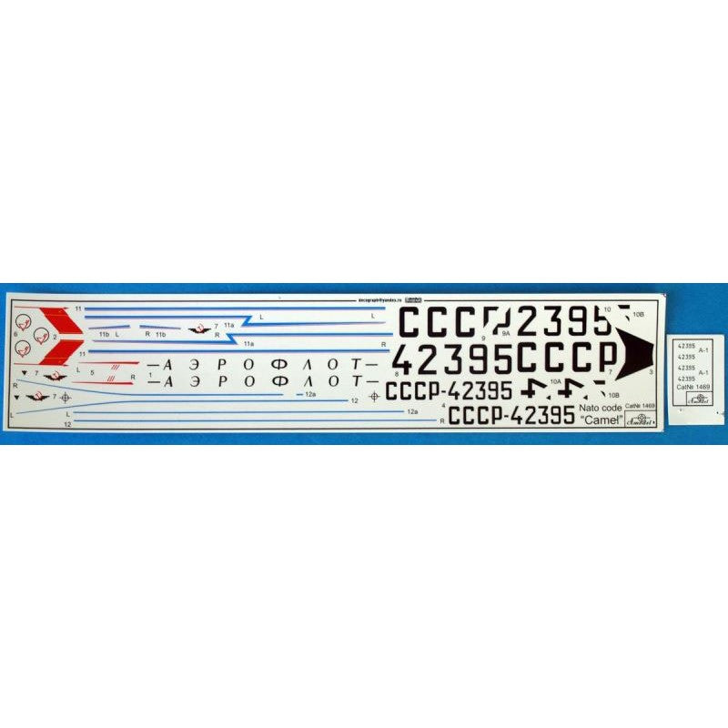 Tupolev Tu-104 airliner, Aeroflot, kit1 Scale 1:144 Amodel AMO1469 Plastic Airplane Model Kit