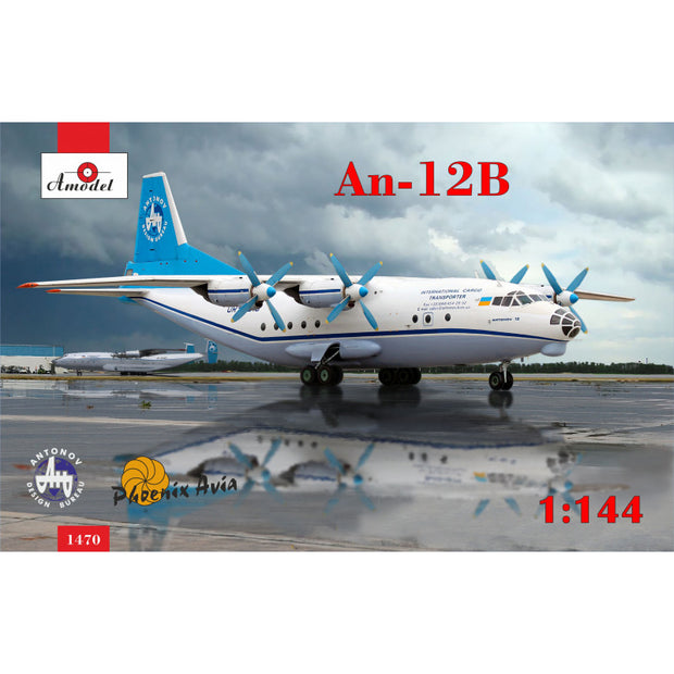 Antonov An-12B cargo aircraft Scale 1:144 Amodel AMO1470 Plastic Airplane Model Kit