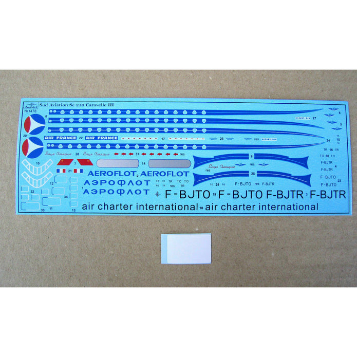 SE-210 "Caravelle" III Scale 1:144 Amodel AMO1478 Plastic Airplane Model Kit