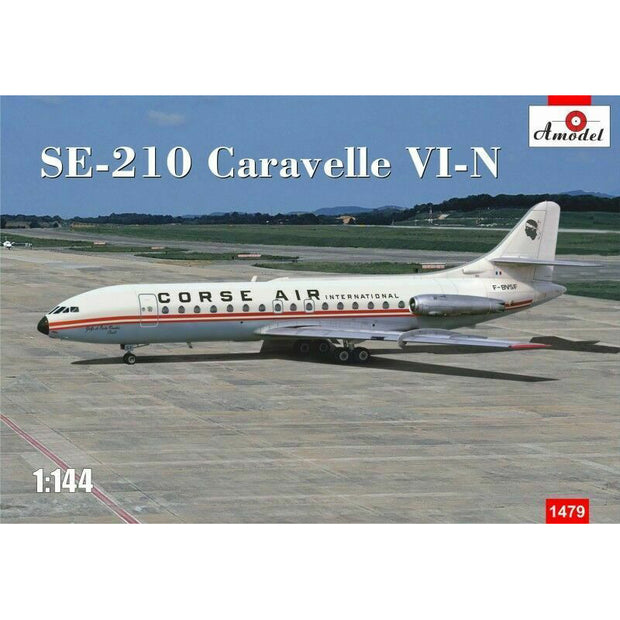 SE-210 "Caravelle" VI-N Scale 1:144 Amodel AMO1479 Plastic Airplane Model Kit
