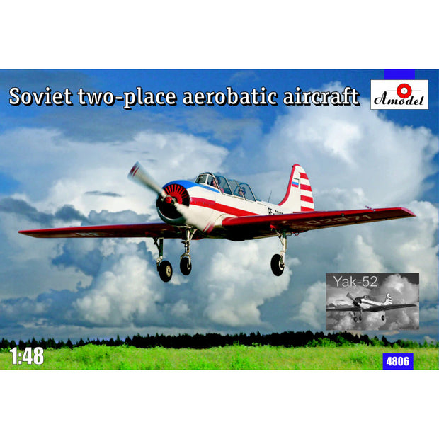 Yakovlev Yak-52 Soviet two-seat aerobatic aircraft Scale 1:48 Amodel AMO4806 Scale Airplane Model Kit
