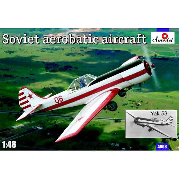 Yakovlev Yak-53 Soviet aerobatic aircraft Scale 1:48 Amodel AMO4808 Scale Airplane Model Kit