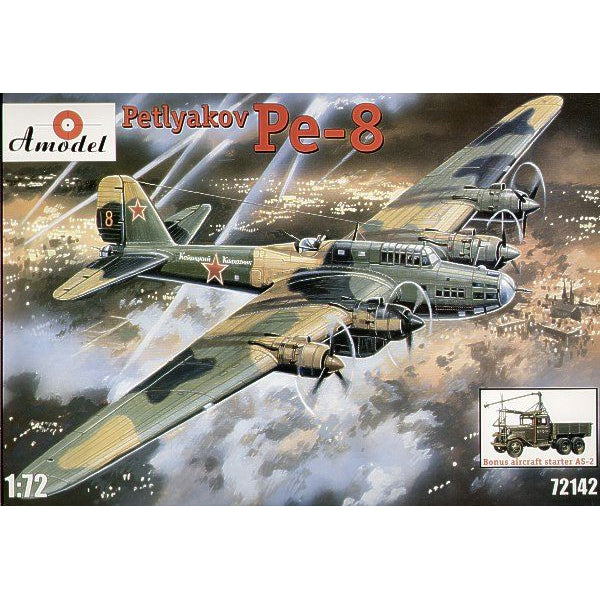 Pe-8 WWII Soviet bomber & AS-2 aircraft starter Scale 1:72 Amodel AMO72142 Scale Airplane Model Kit