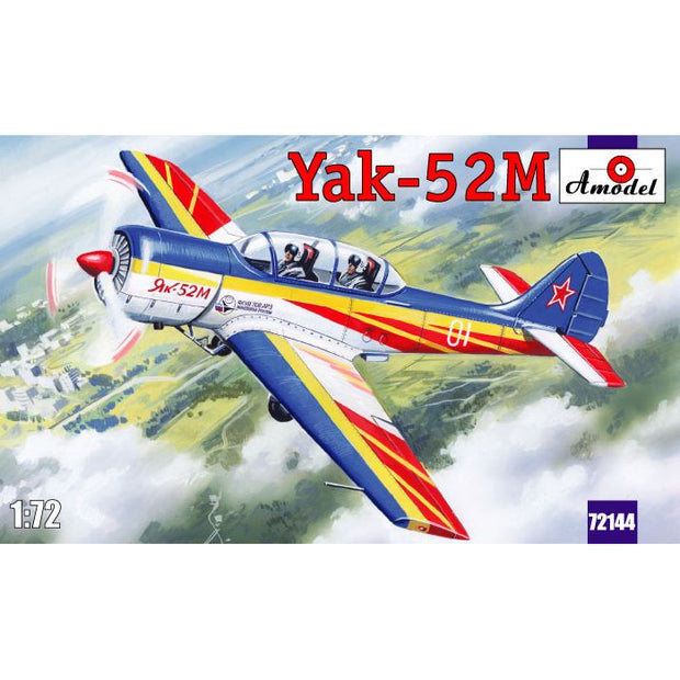 Yak-52M Soviet two-seat sporting aircraft Scale 1:72 Amodel AMO72144 Plastic Airplane Model Kit