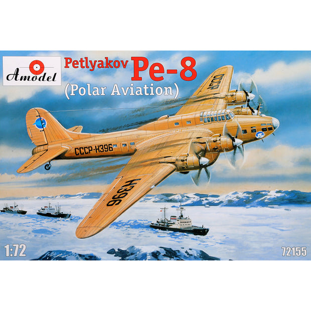 Pe-8 artic aircraft Scale 1:72 Amodel AMO72155 Plastic Airplane Model Kit