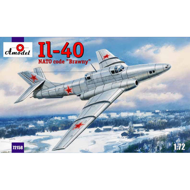 Ilyushin IL-40 «Brawny« Soviet jet-engined armored aircraft Scale 1:72 Amodel AMO72158 Plastic Airplane Model Kit
