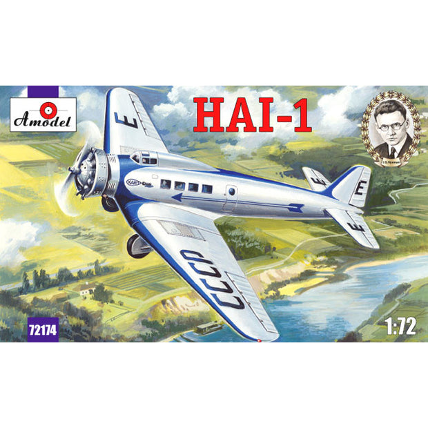 HAI-1 Soviet passenger aircraft Scale 1:72 Amodel AMO72174 Plastic Airplane Model Kit