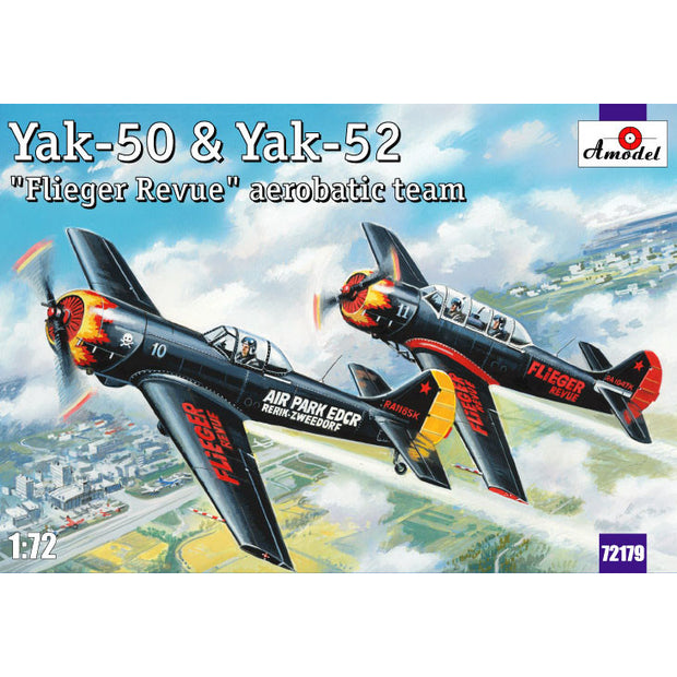 Yak-50 & Yak-52 Scale 1:72 Amodel AMO72179 Plastic Airplane Model Kit