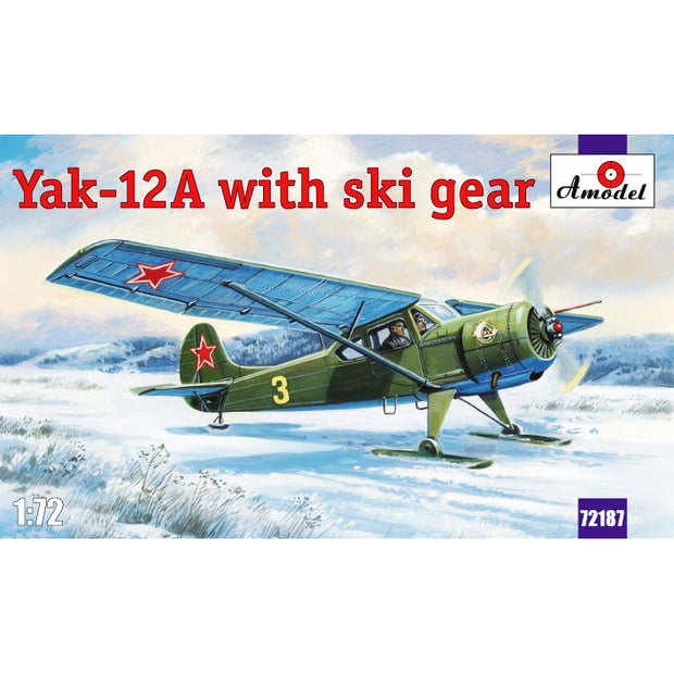 Yak-12A with ski gear Scale 1:72 Amodel AMO72187 Plastic Airplane Model Kit