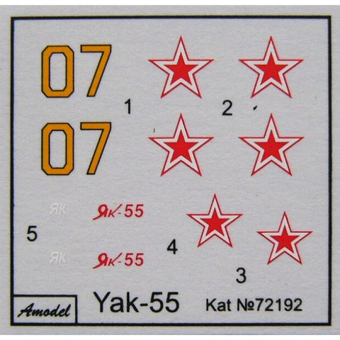 Yak-55 Soviet aerobatic aircraft Scale 1:72 Amodel AMO72192 Plastic Airplane Model Kit
